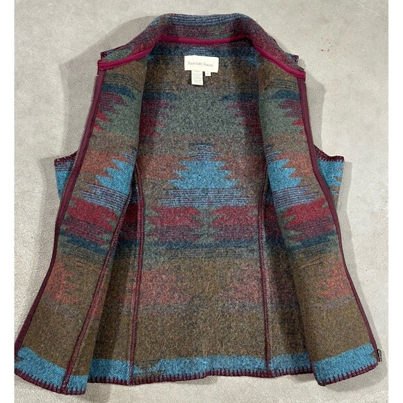 Territory Ahead Women's Size Small Wool Blend Vest Full Zip Collar Earth Nature - Picture 5 of 9
